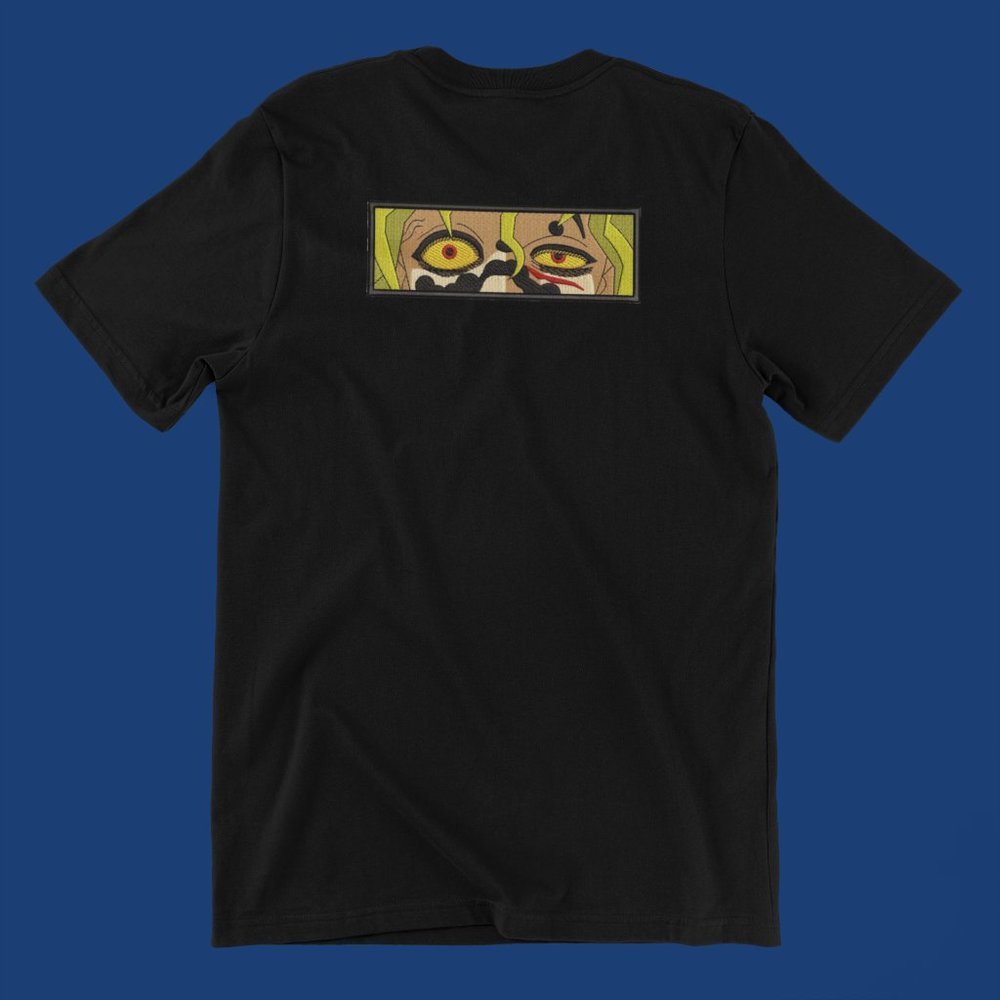 New- White&black Embroidered anime box T-shirt